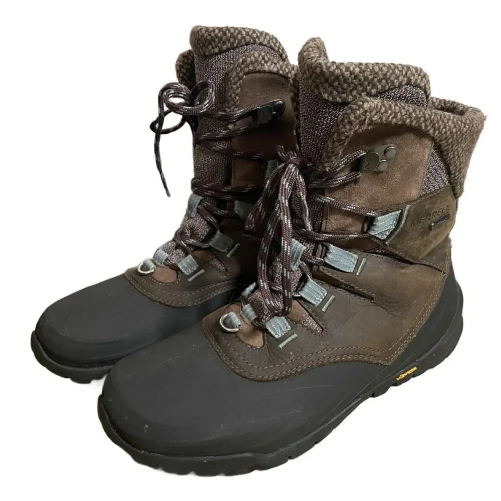 Merrell Women’s Therma Aurora 2 Mid Shell Leather & Wool Winter Boots (Size: 8)